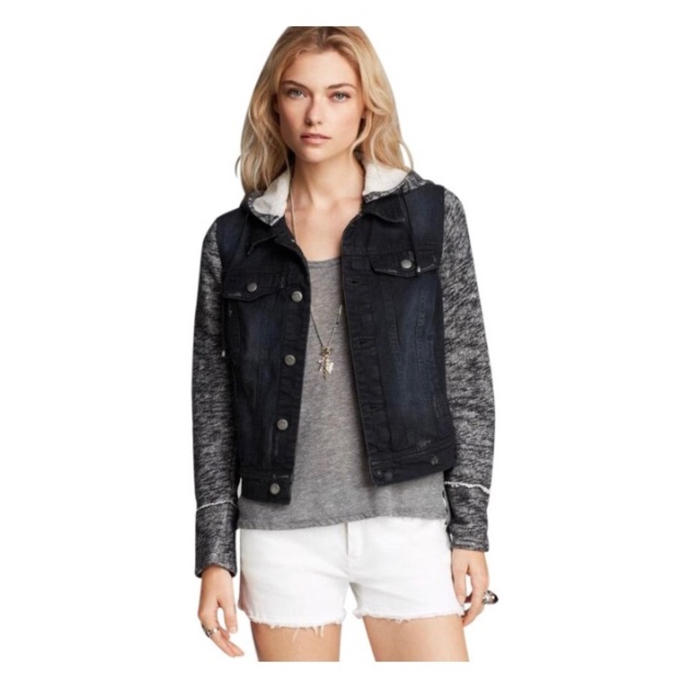 Free people black jean jacket